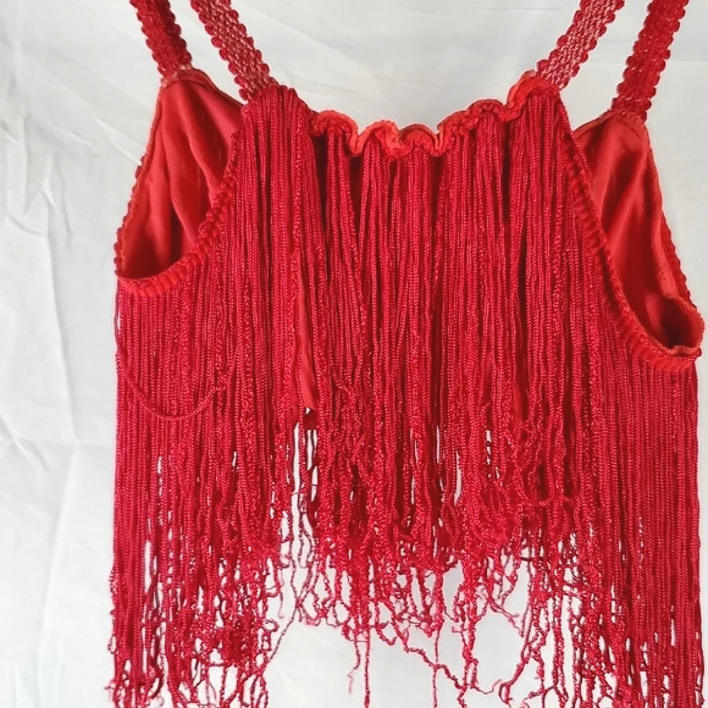 Vintage Red Fringe‎ Matching Boudoir Set